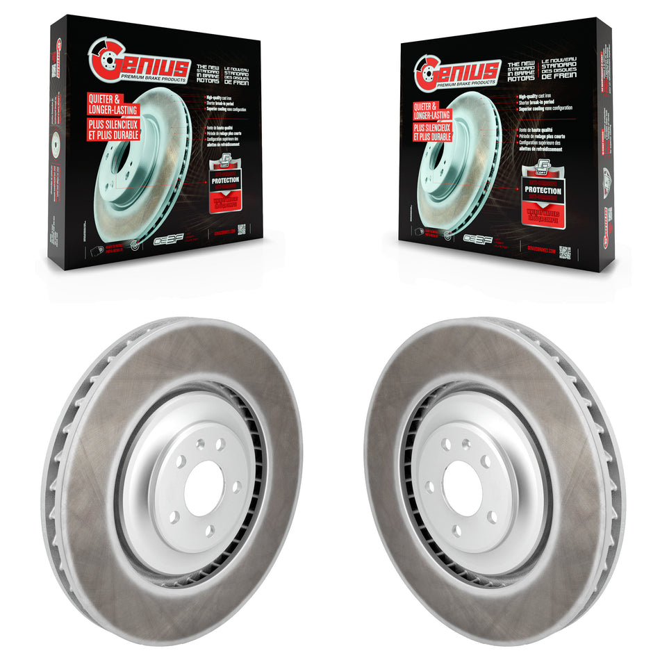 Front Coated Disc Brake Rotors Pair For Audi A7 Quattro A8 S6 S7 S8 KG-101789