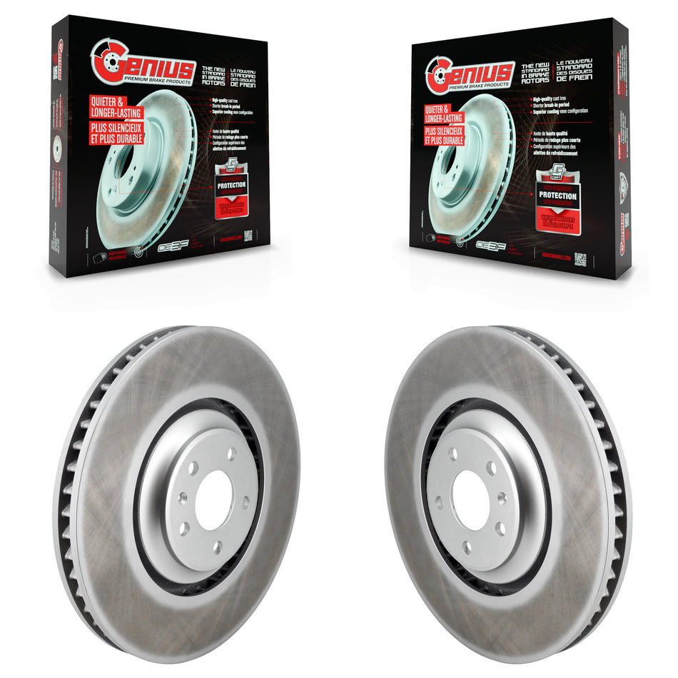 Front Coated Disc Brake Rotors Pair For Audi SQ5 A8 Quattro KG-101790