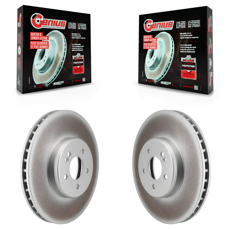 Front Coated Disc Brake Rotors Pair For Mercedes-Benz GLC300 C300 C400 C350e KG-101791