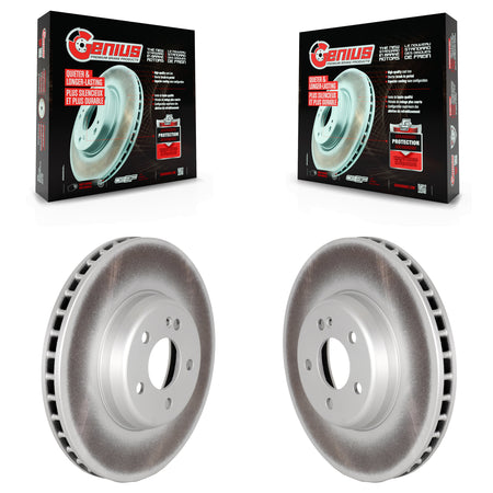 Front Coated Disc Brake Rotors Pair For Mercedes-Benz C300 E300 Without Sport Package KG-101792