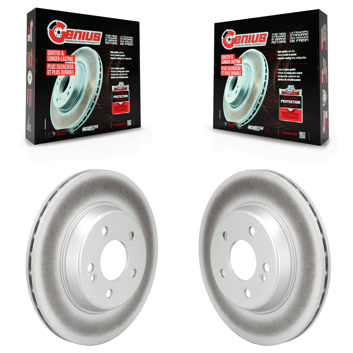 Rear Coated Disc Brake Rotors Pair For Mercedes-Benz C300 E300 C400 E350 C350e KG-101799