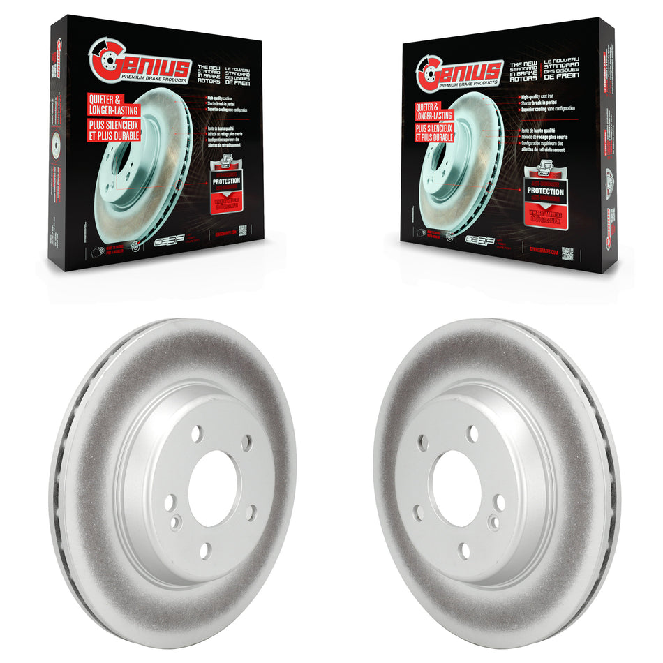 Rear Coated Disc Brake Rotors Pair For Mercedes-Benz C300 E300 C400 E350 C350e KG-101799