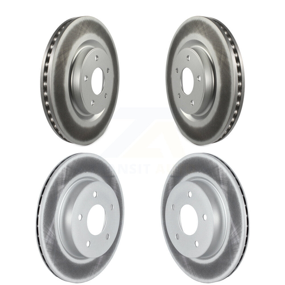 Front Rear Coated Brake Rotors Kit For 2019 Nissan Rogue FULL HYBRID EV-GAS (FHEV) engine KG-101806