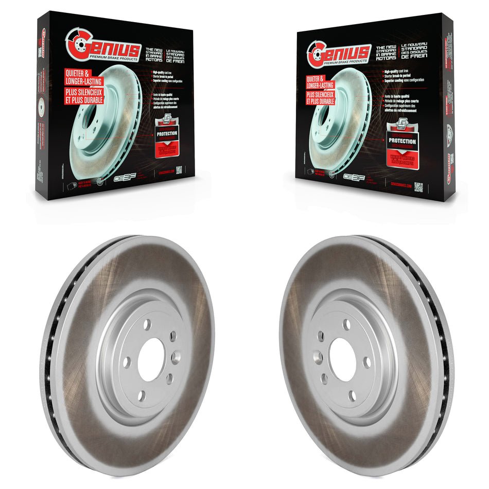 Front Coated Disc Brake Rotors Pair For Jaguar F-Pace Land Rover Range Velar I-Pace KG-101810