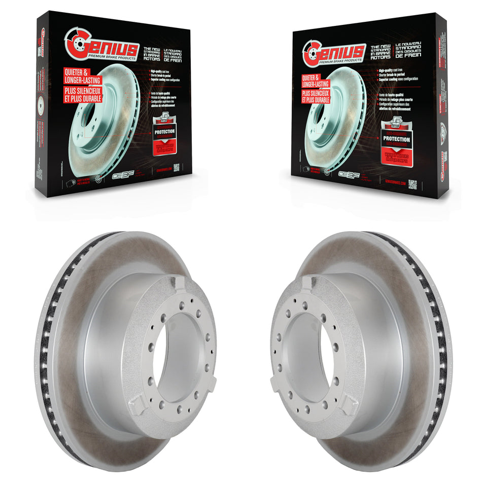 Rear Coated Brake Rotor Pair For Ford F-350 Super Duty F-450 F-550 International TerraStar KG-101832