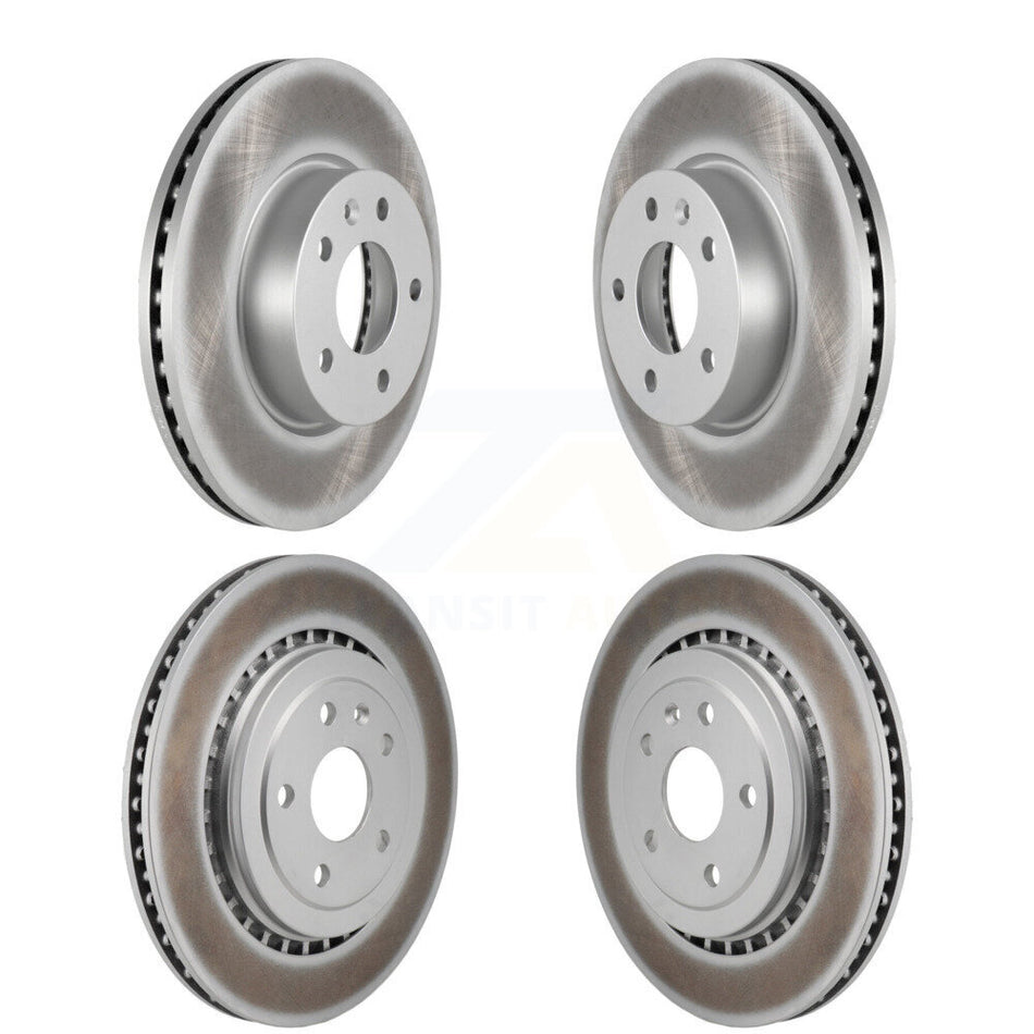 Front Rear Coated Brake Rotors Kit For 2017 Cadillac ATS V With 300mm Diameter Rotor KG-101835