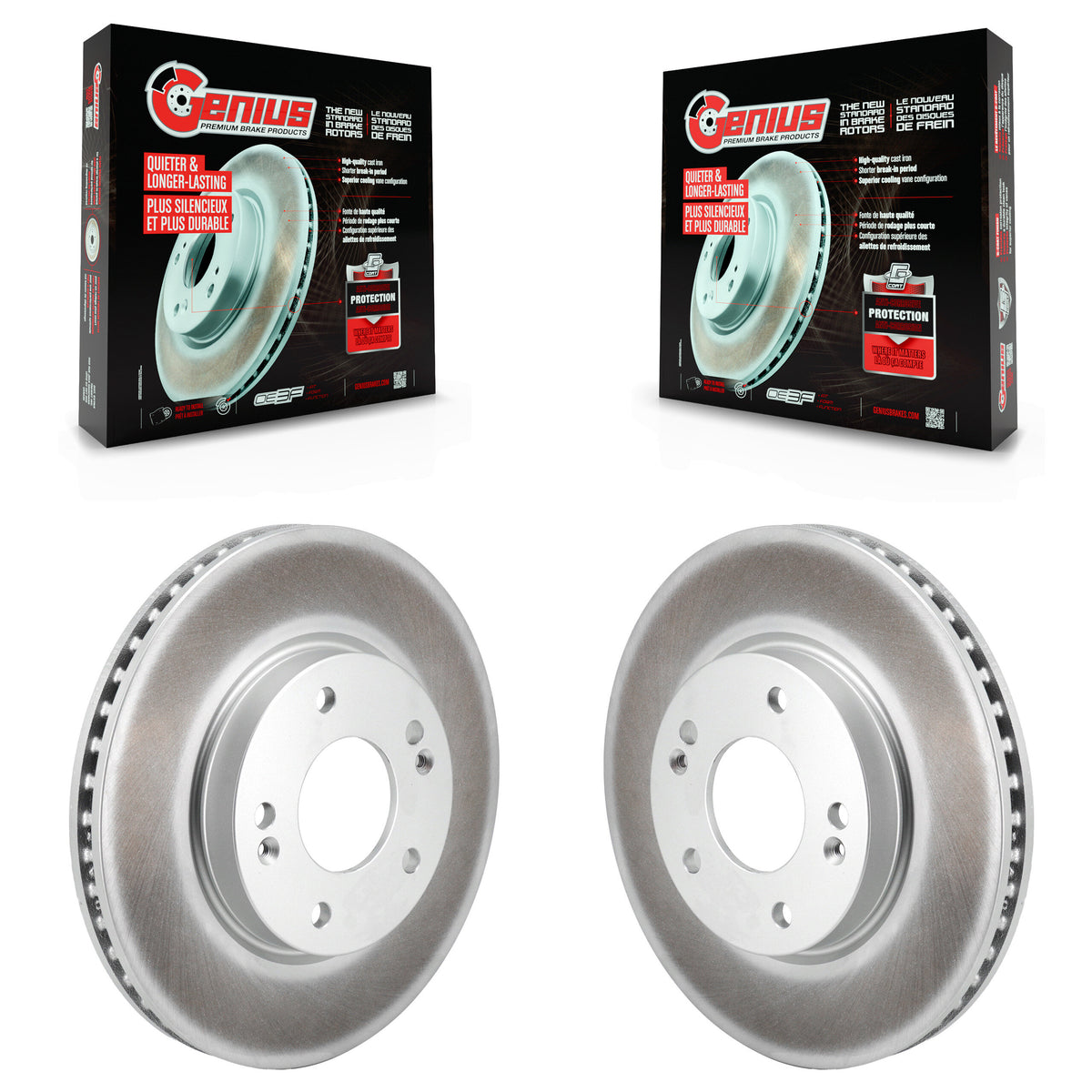Front Coated Disc Brake Rotors Pair For Hyundai Elantra KG-101855