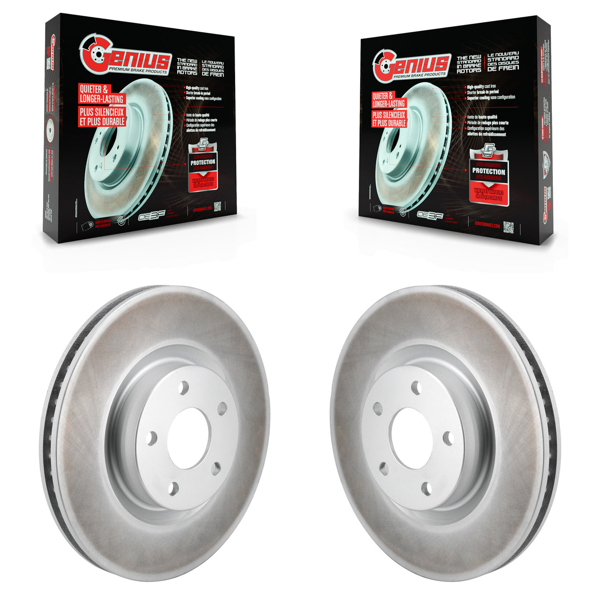 Front Coated Disc Brake Rotors Pair For Ford Escape Bronco Sport Lincoln Corsair KG-101857