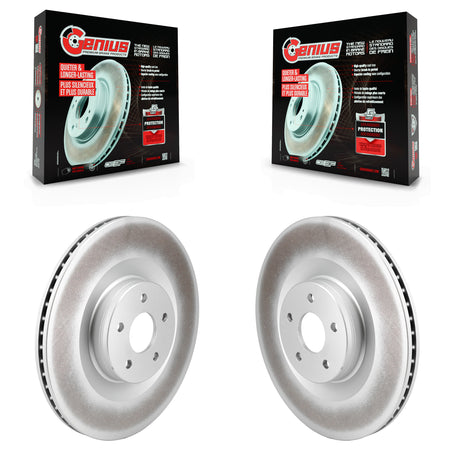 Front Coated Disc Brake Rotors Pair For 2016-2018 Ford Focus RS KG-101858