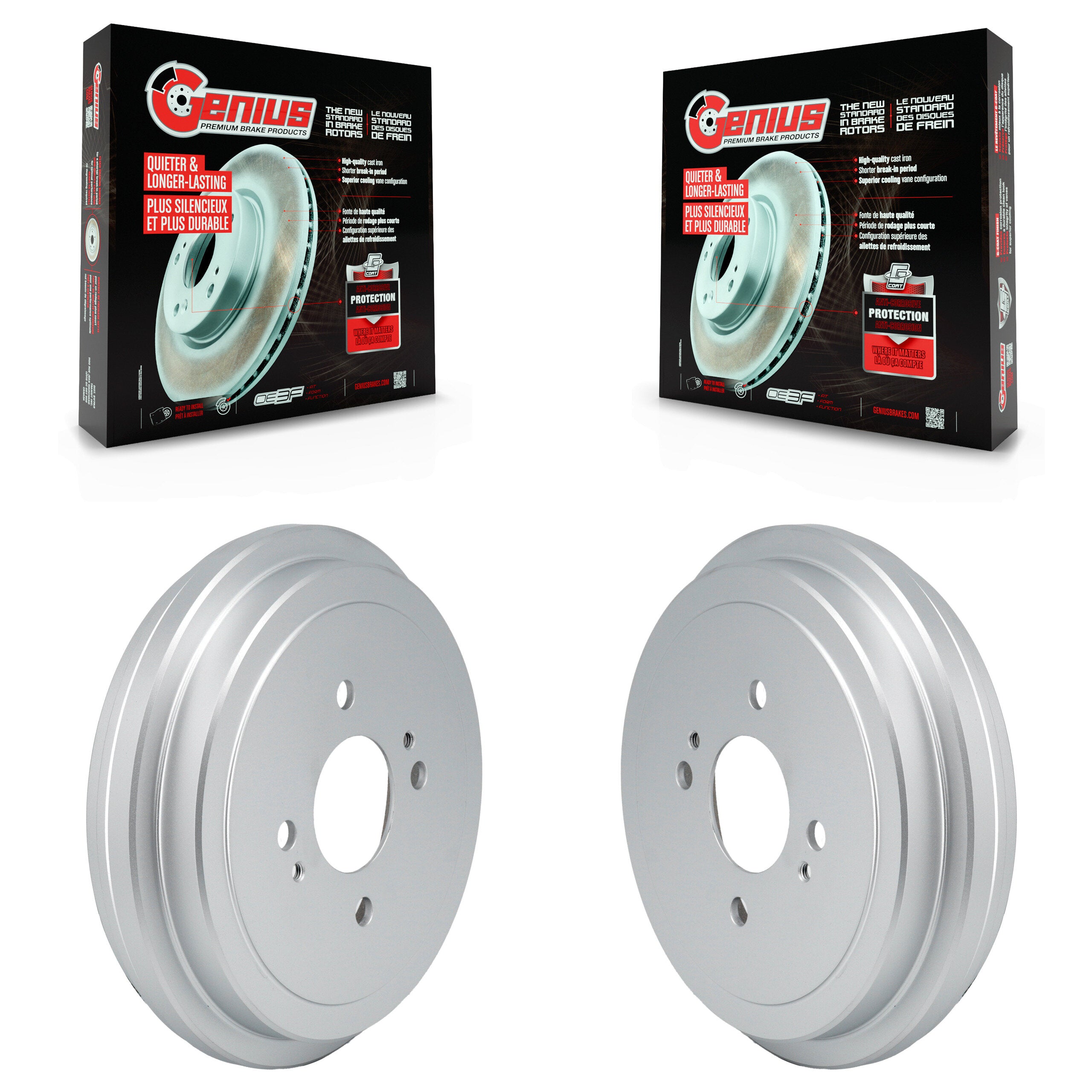 Rear Coated Brake Drums Pair For Nissan Kicks Versa KG-101870