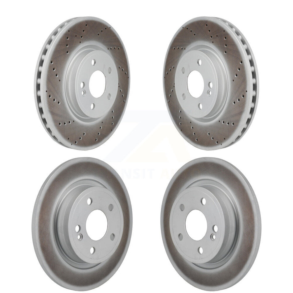 Front Rear Coated Disc Brake Rotors Kit For 2019-2022 Mercedes-Benz A220 With AMG Package KG-101905