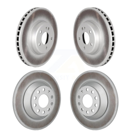 Front Rear Coated Brake Rotors Kit For 2015-2021 Mercedes-Benz C300 Without Sport Package KG-101921