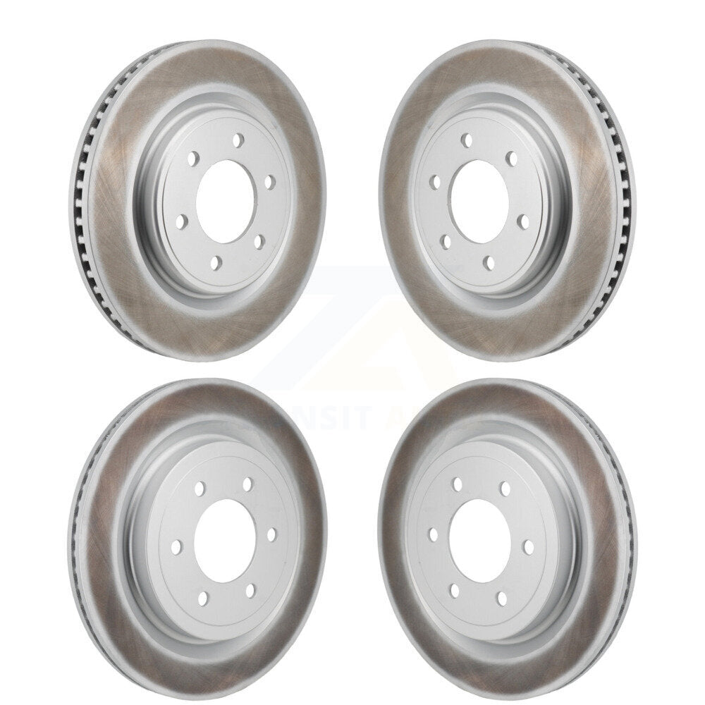Front Rear Coated Brake Rotors Kit For 2021-2025 Ford F-150 With 350mm Diameter Rotor KG-101940