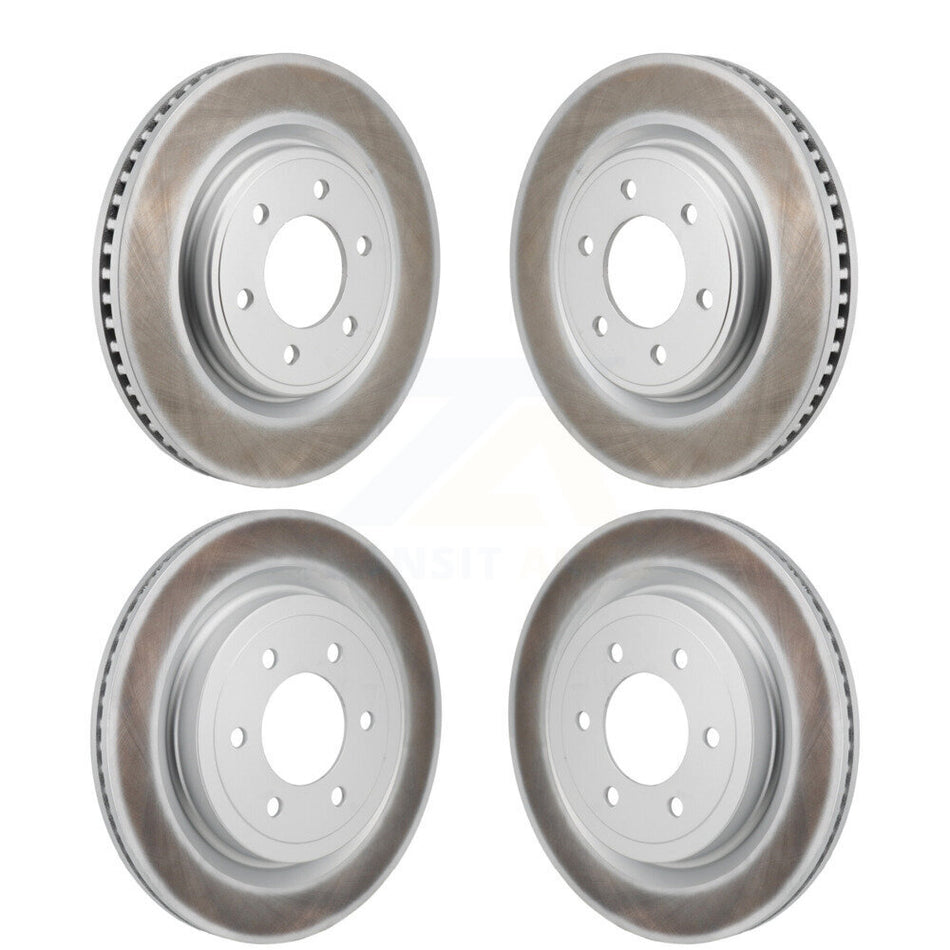 Front Rear Coated Brake Rotors Kit For 2021-2025 Ford F-150 With 350mm Diameter Rotor KG-101940