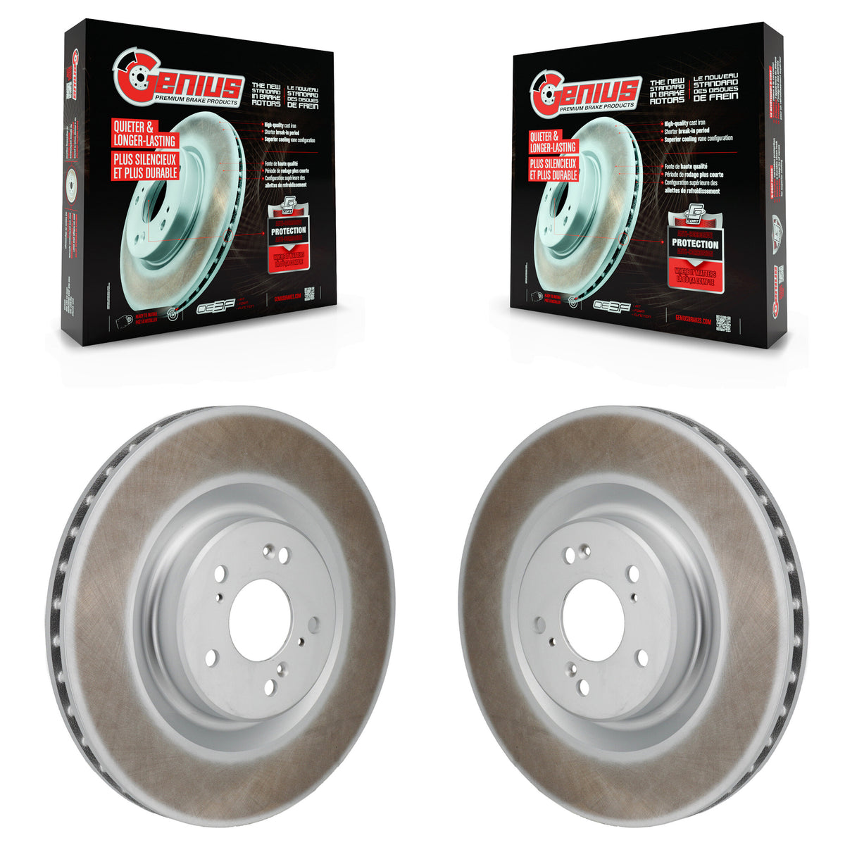 Front Coated Disc Brake Rotors Pair For Acura MDX TLX 3.0L KG-101958
