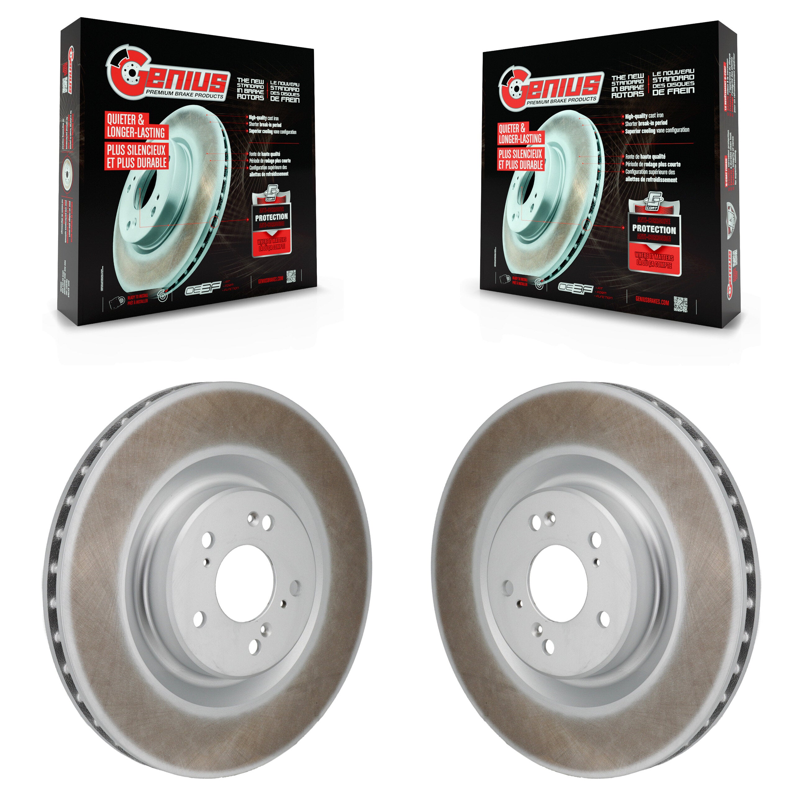 Front Coated Disc Brake Rotors Pair For Acura MDX TLX 3.0L KG-101958
