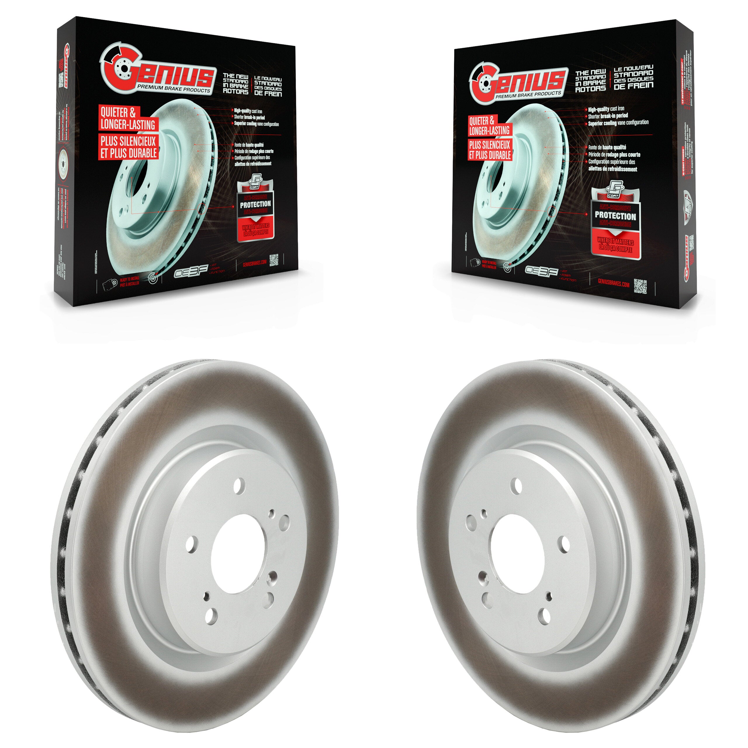 Front Coated Disc Brake Rotors Pair For 2021-2023 Acura TLX 2.0L KG-101959