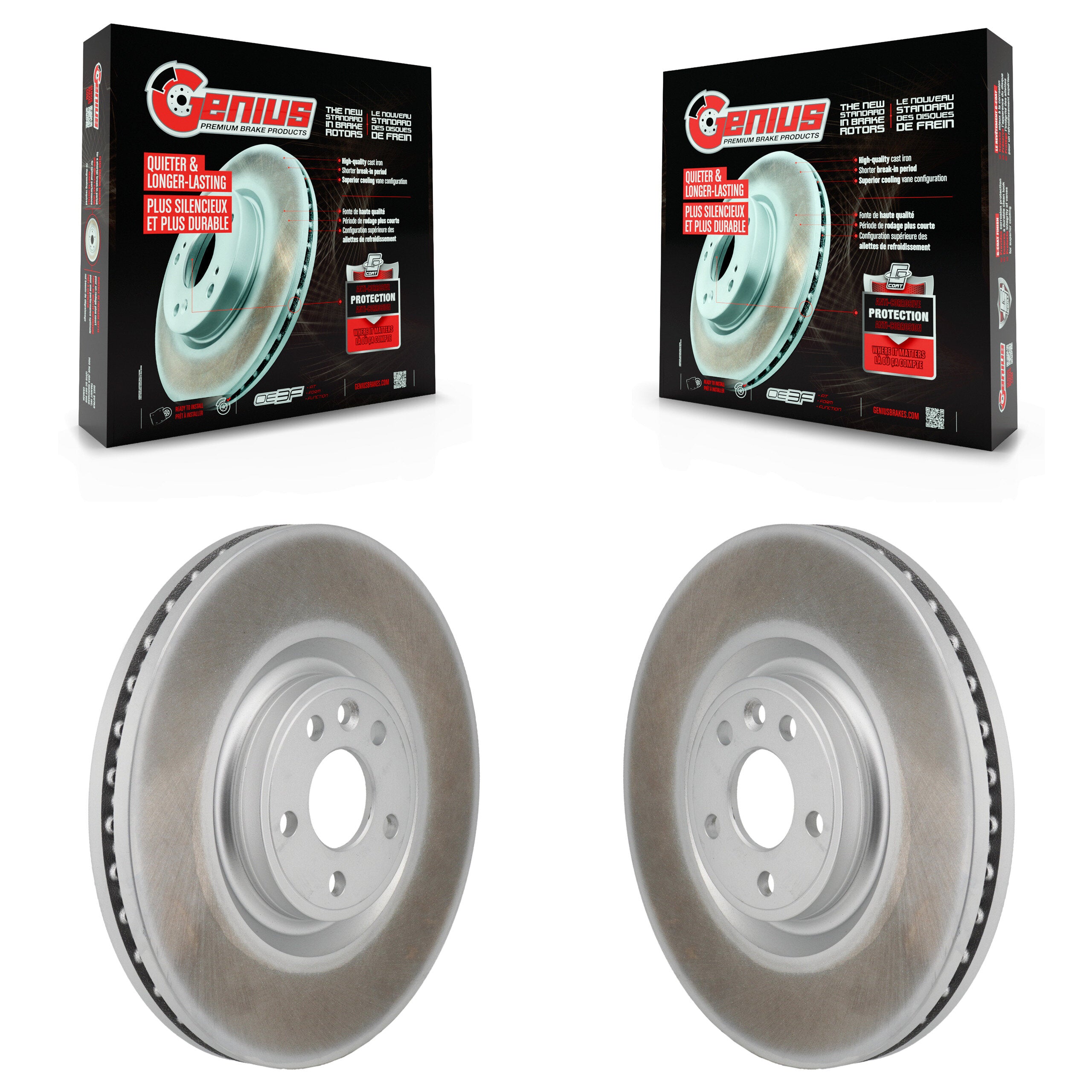 Front Coat Disc Brake Rotor Pair For Land Rover Discovery Sport Range Evoque Jaguar E-Pace KG-101967