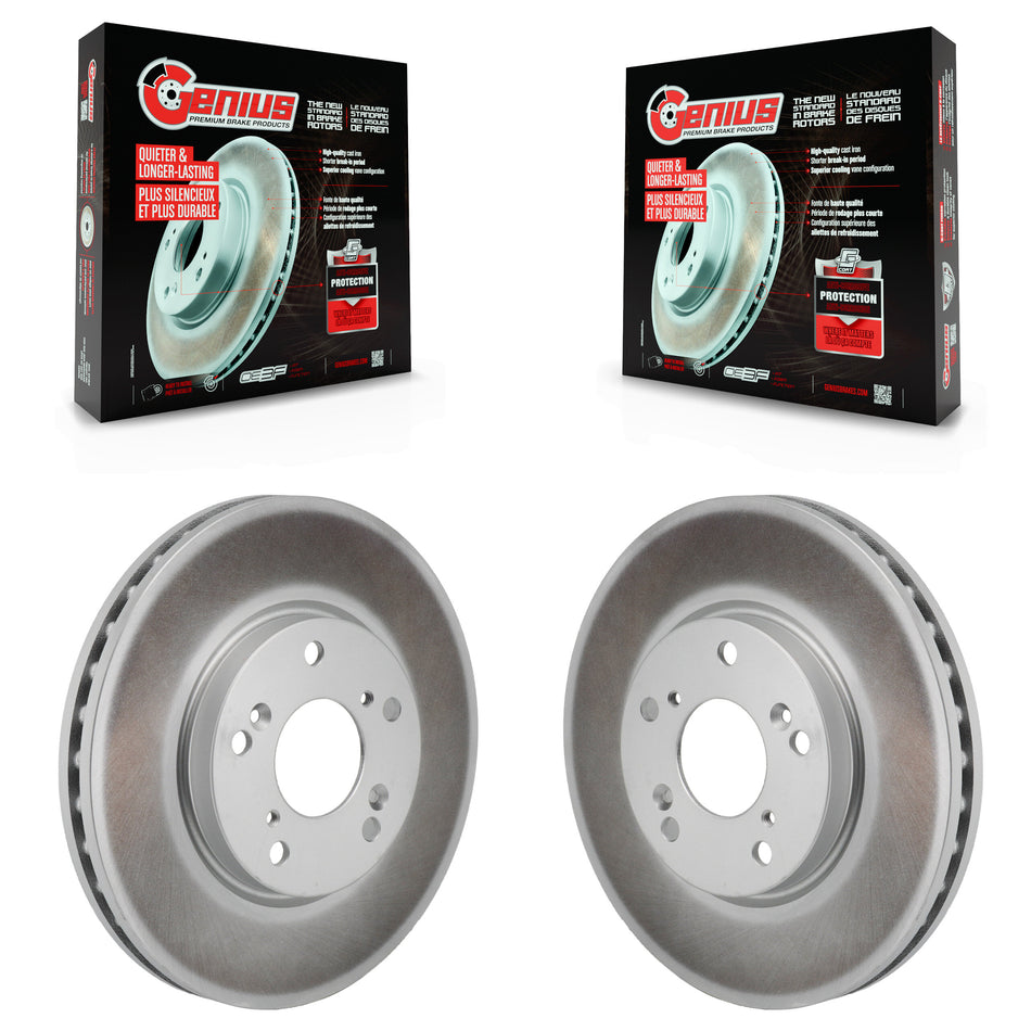 Front Coated Disc Brake Rotors Pair For 2017-2021 Honda Clarity KG-101968