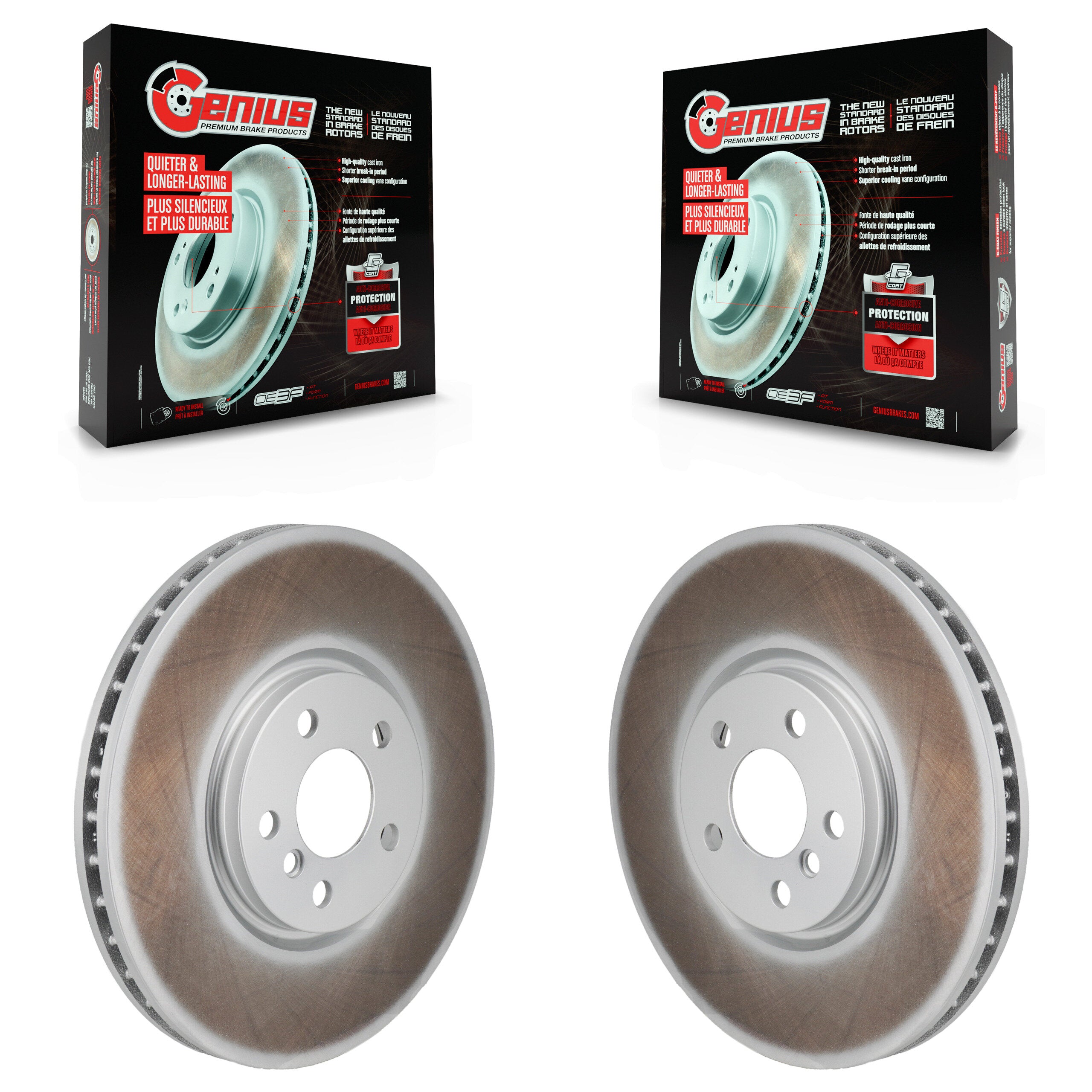 Front Coated Disc Brake Rotors Pair For Mini Cooper Countryman Clubman KG-101969