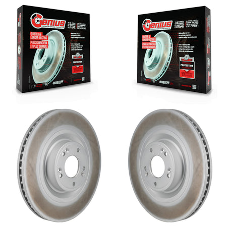 Front Coated Disc Brake Rotors Pair For Hyundai Genesis Equus G80 Kia K900 KG-101971