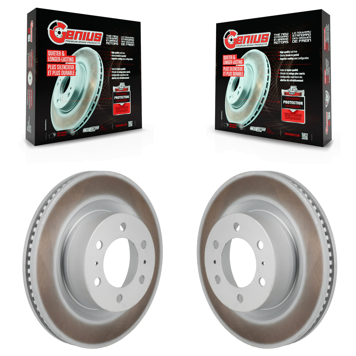 Front Coated Disc Brake Rotors Pair For Toyota Tundra Lexus LX600 Sequoia KG-101987