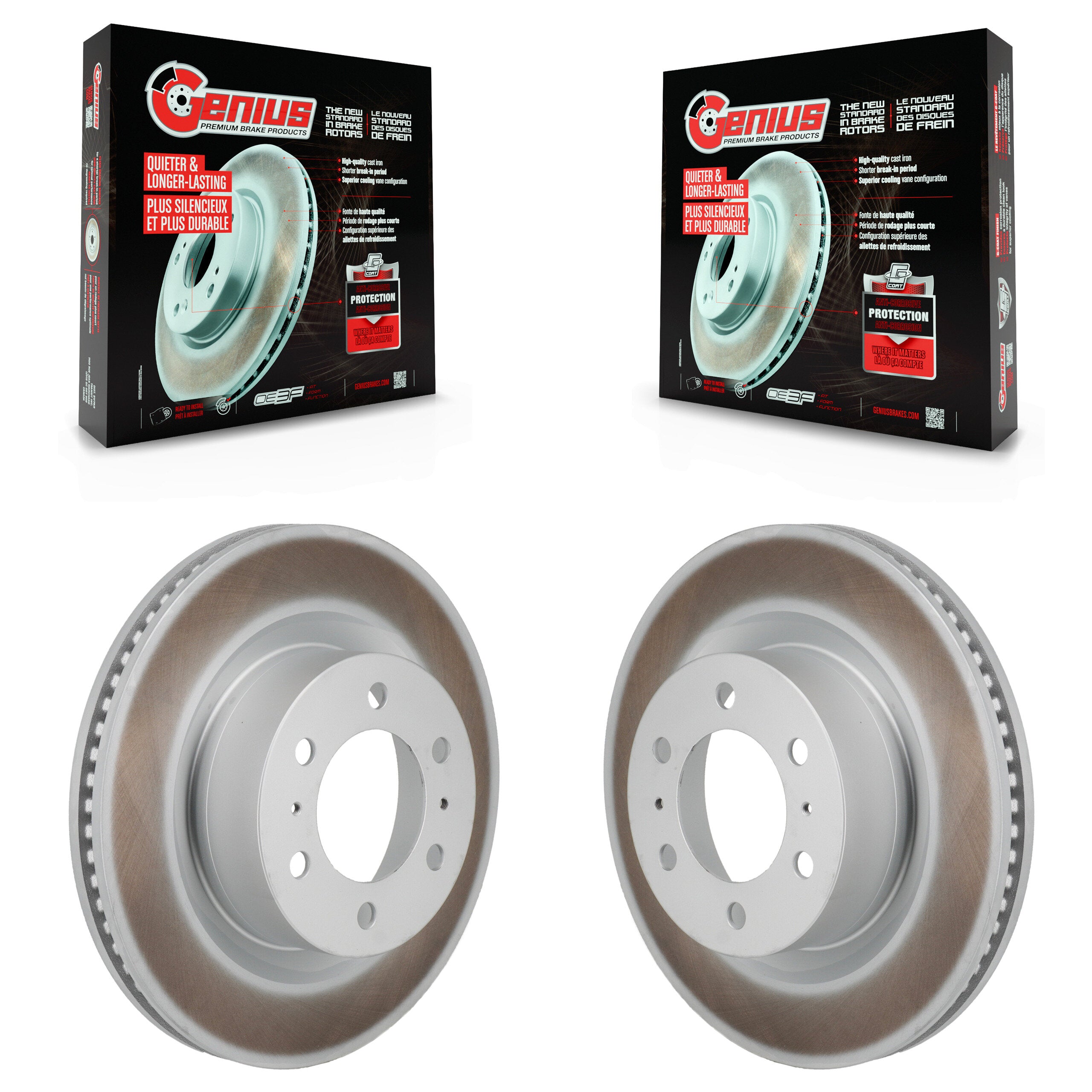 Front Coated Disc Brake Rotors Pair For Toyota Tundra Lexus LX600 Sequoia KG-101987