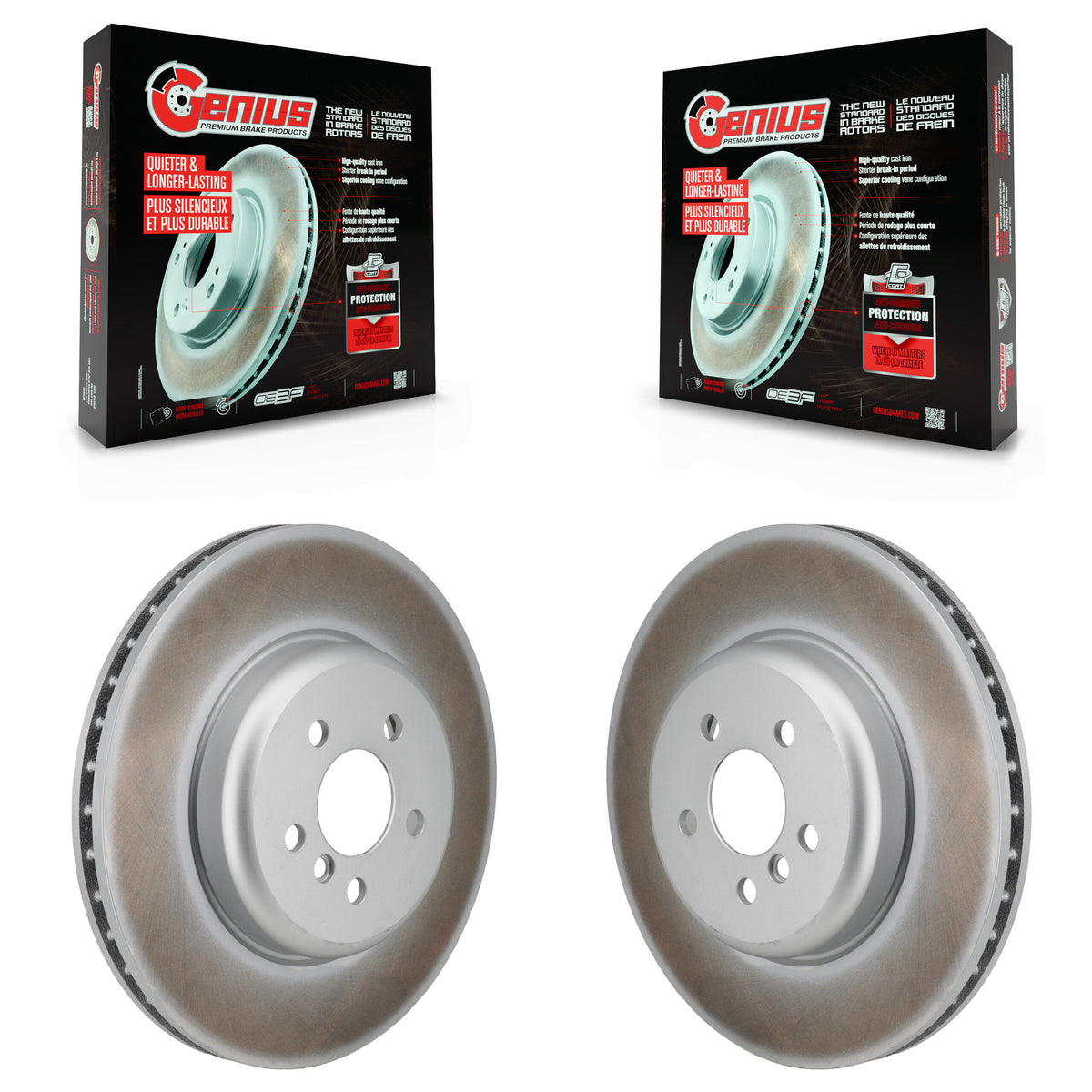 Front Coated Disc Brake Rotors Pair For BMW X5 i4 X6 530i xDrive 540i 530e 540d KG-101989