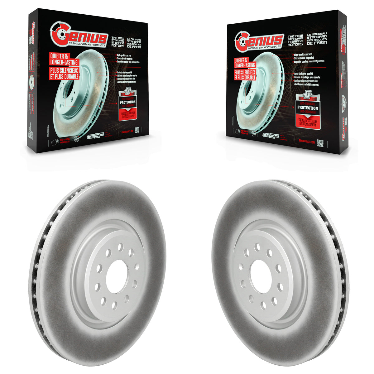 Front Coated Disc Brake Rotors Pair For Volkswagen ID.4 Audi Q4 e-tron Sportback KG-101990