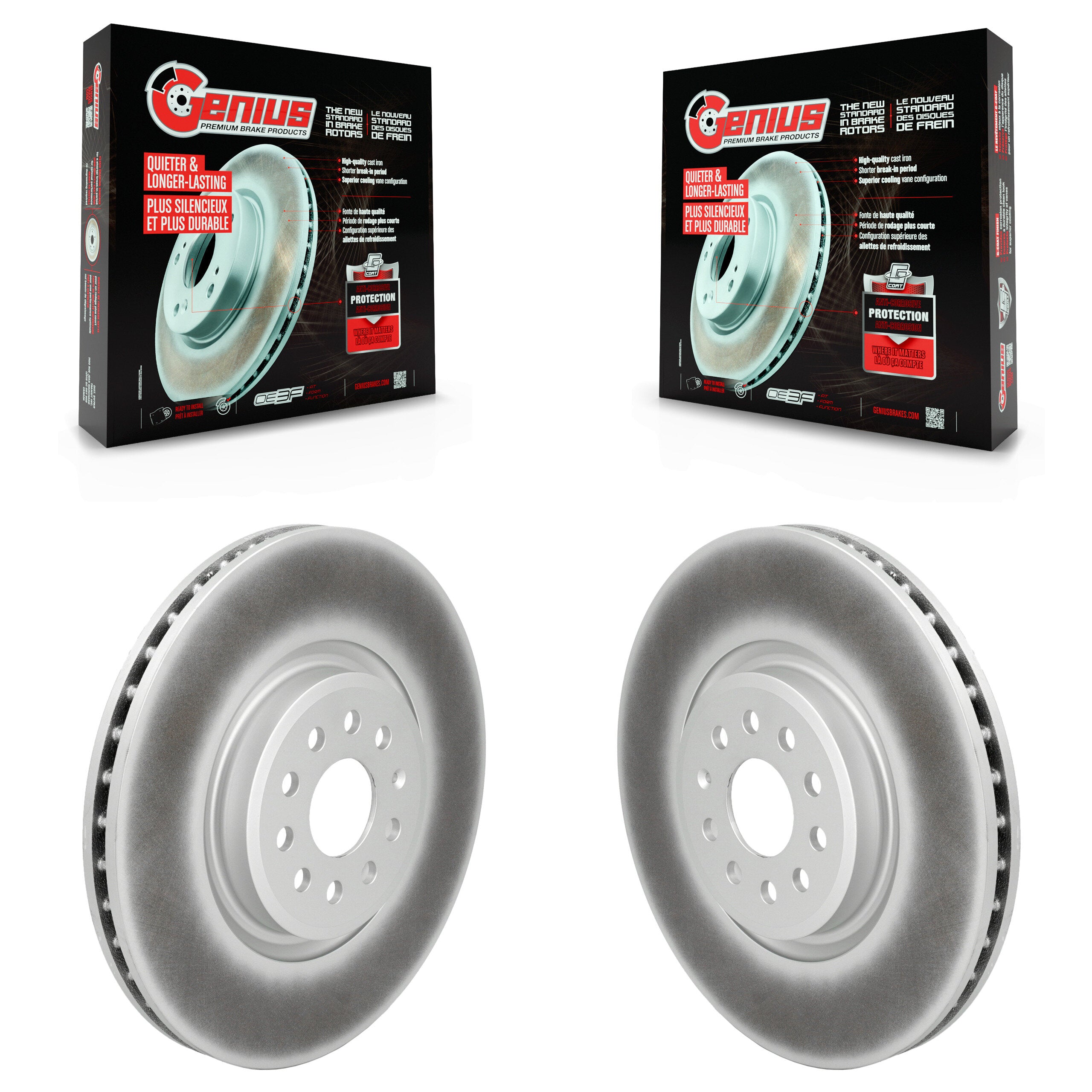 Front Coated Disc Brake Rotors Pair For Volkswagen ID.4 Audi Q4 e-tron Sportback KG-101990