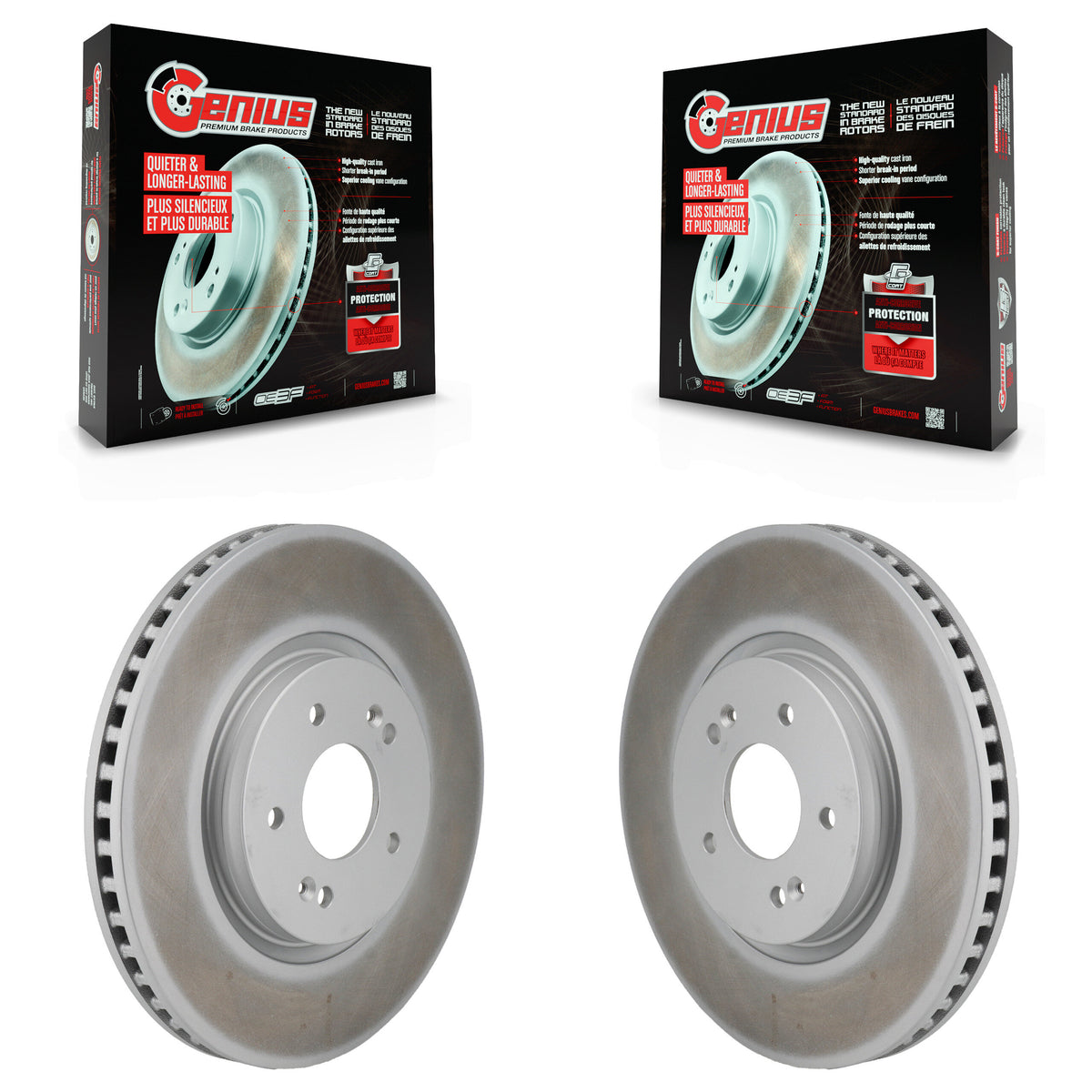 Front Coated Disc Brake Rotors Pair For Hyundai Tucson Kia Sportage Ioniq 5 EV6 6 KG-101991