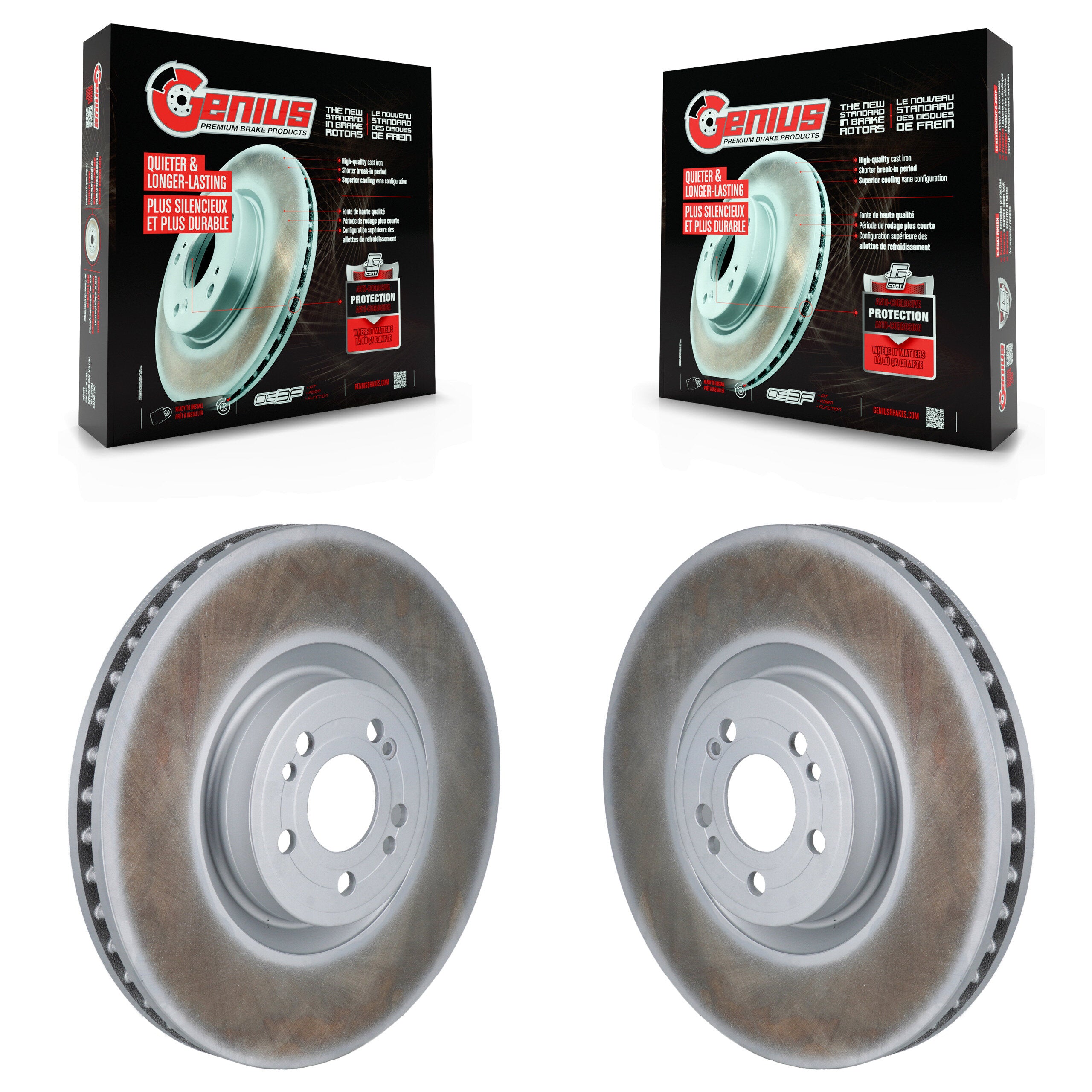 Front Coated Disc Brake Rotors Pair For Mercedes-Benz GLE450 GLS450 GLS580 GLE580 KG-101994