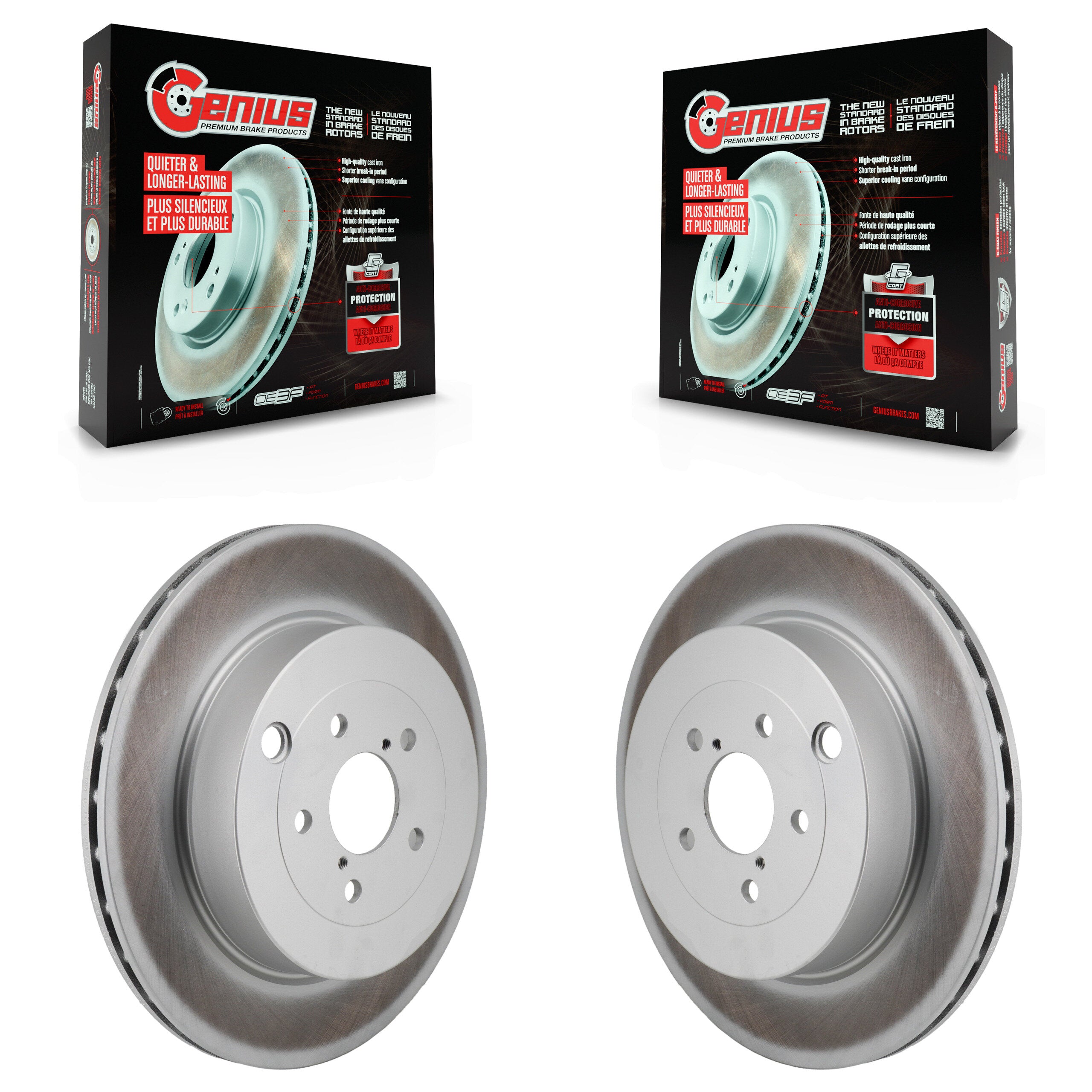 Rear Coated Disc Brake Rotors Pair For Subaru BRZ Toyota 86 With Brembo Brakes KG-101998