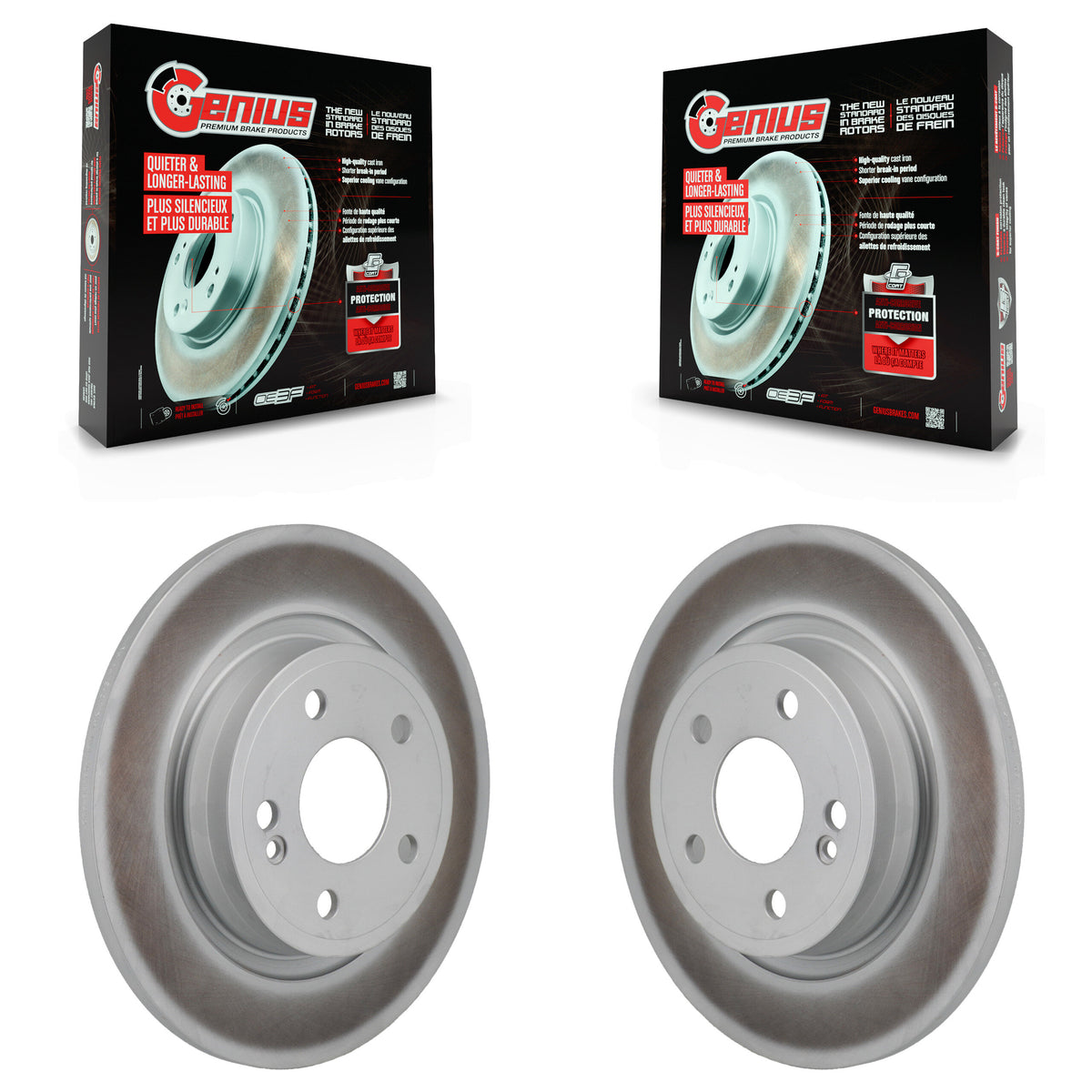 Rear Coated Disc Brake Rotors Pair For Mercedes-Benz A220 CLA250 KG-102008