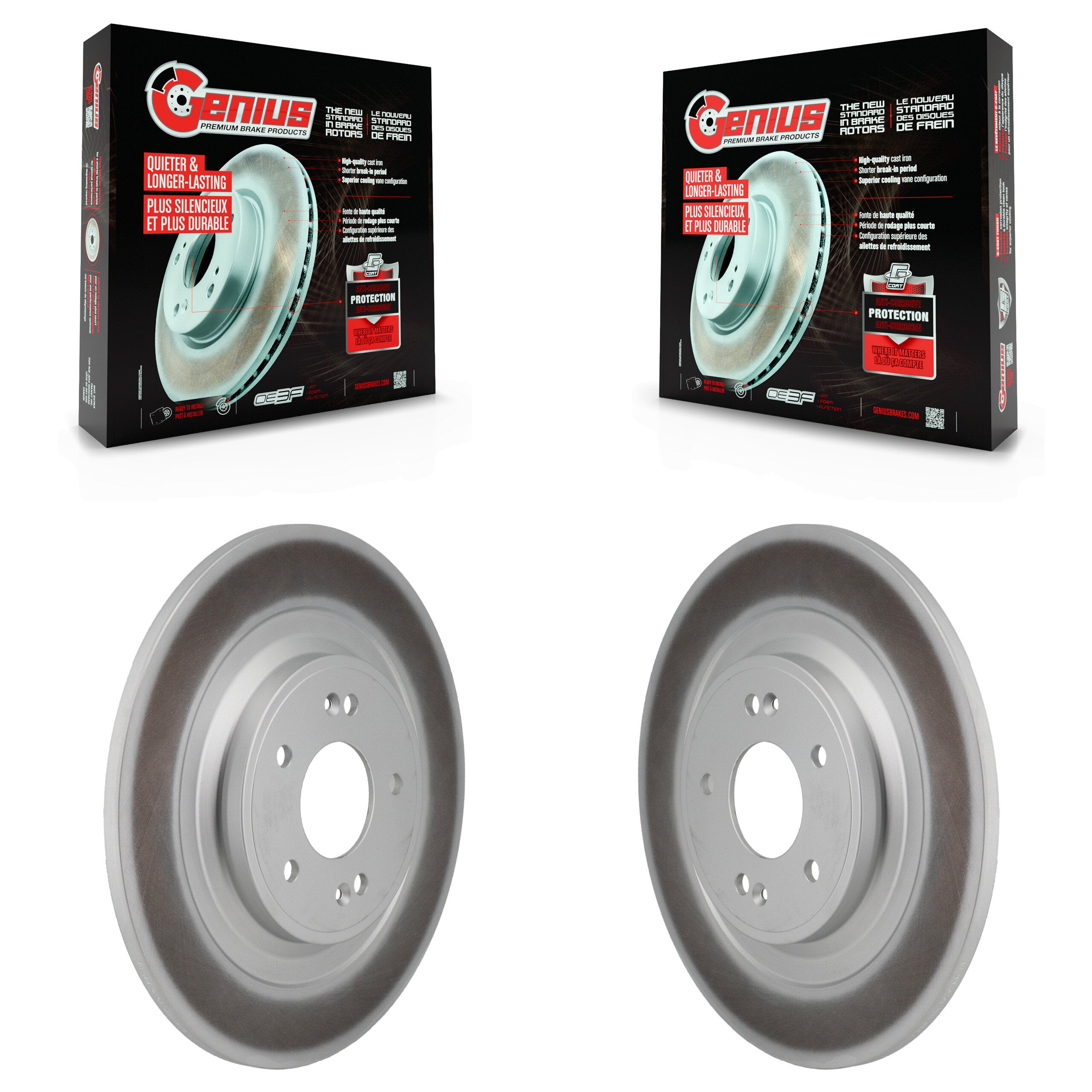Rear Coated Disc Brake Rotors Pair For Kia Hyundai Carnival Santa Cruz Fe Sorento KG-102017