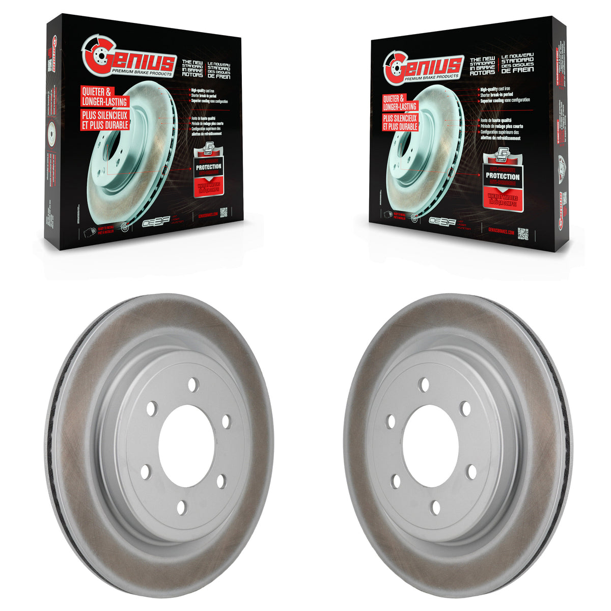 Rear Coated Disc Brake Rotors Pair For Ford F-150 Lightning Expedition Lincoln Navigator KG-102024