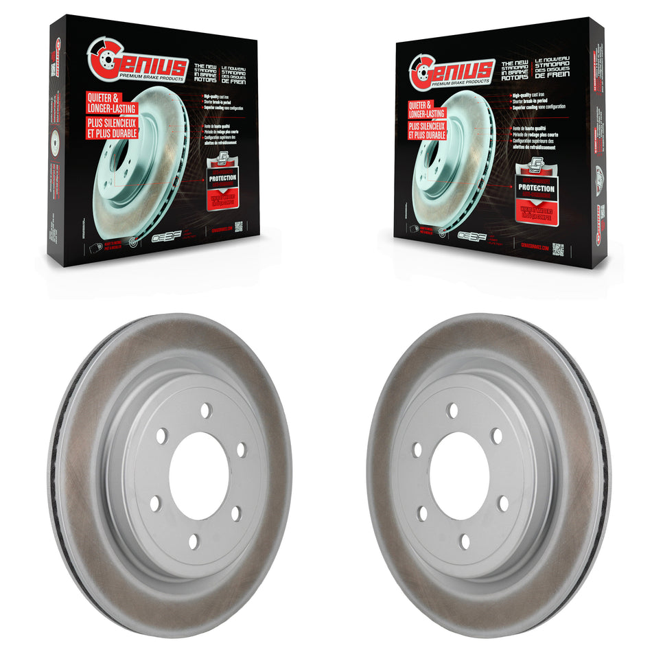 Rear Coated Disc Brake Rotors Pair For Ford F-150 Lightning Expedition Lincoln Navigator KG-102024