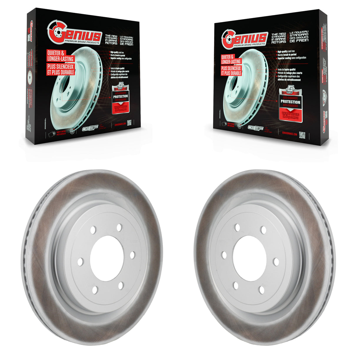 Rear Coated Disc Brake Rotors Pair For Ford F-150 Lightning KG-102025