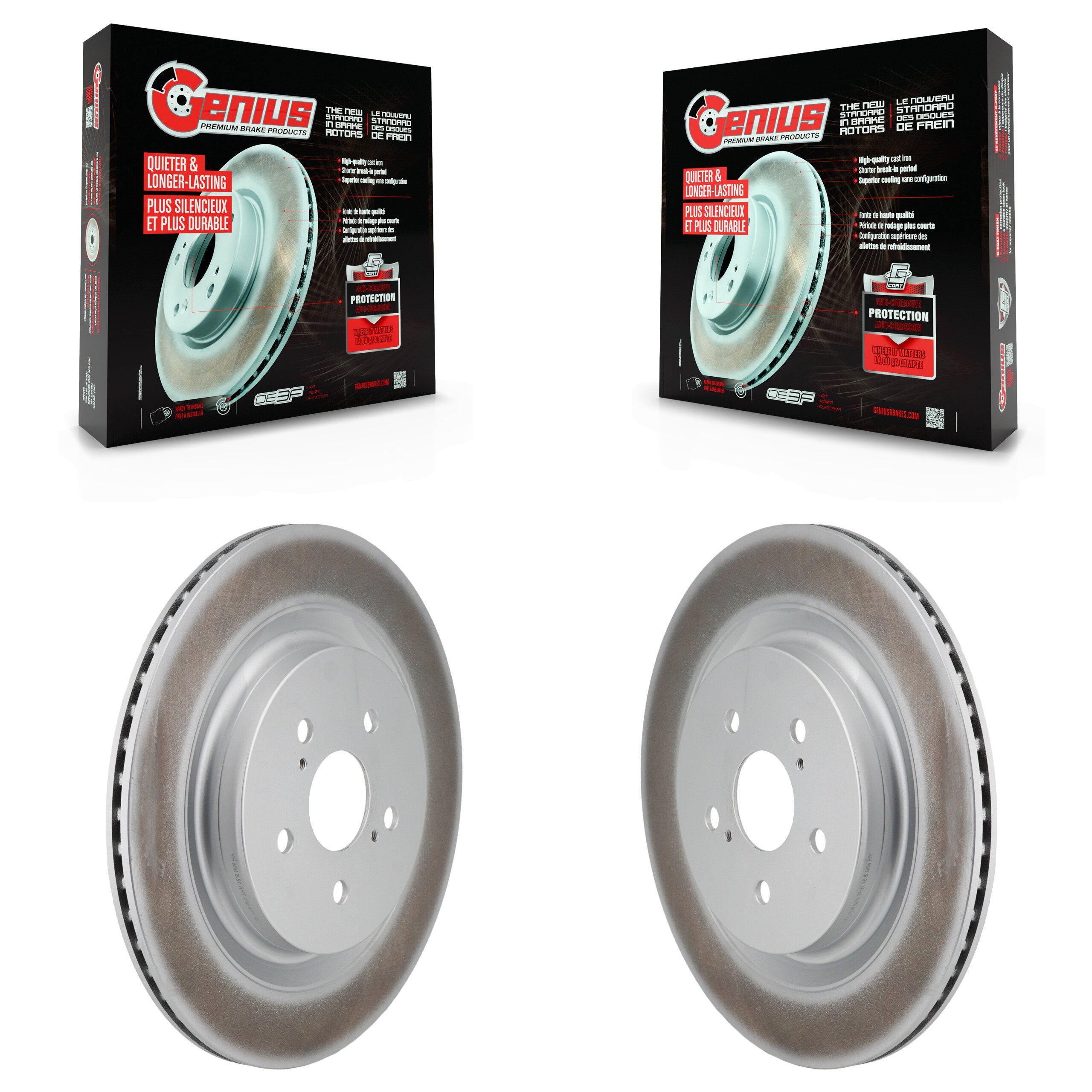 Rear Coated Disc Brake Rotors Pair For Toyota Highlander Lexus RX350 RX350h RX500h RX450h+ KG-102026