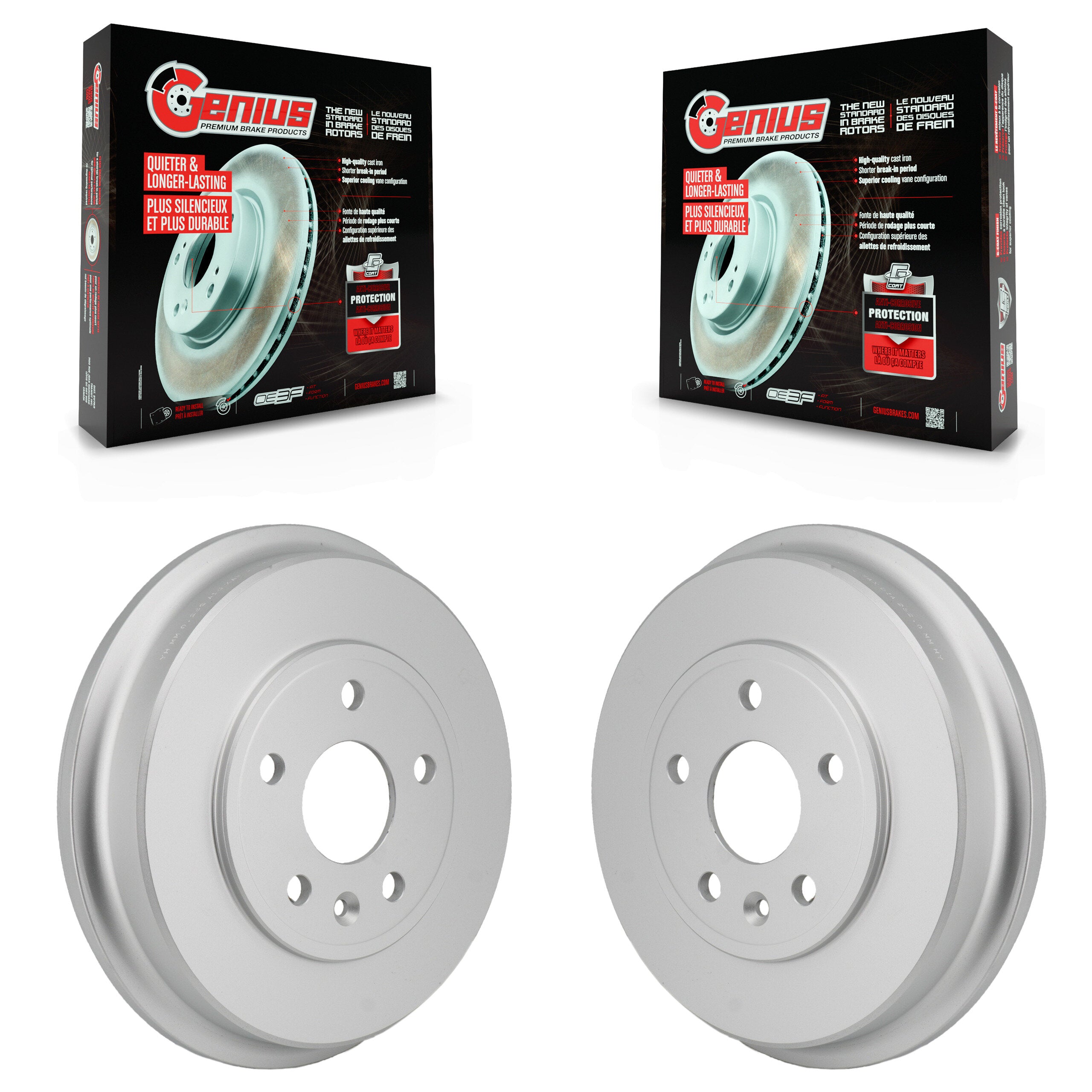 Rear Coated Brake Drums Pair For Chevrolet Trax Sonic KG-102043