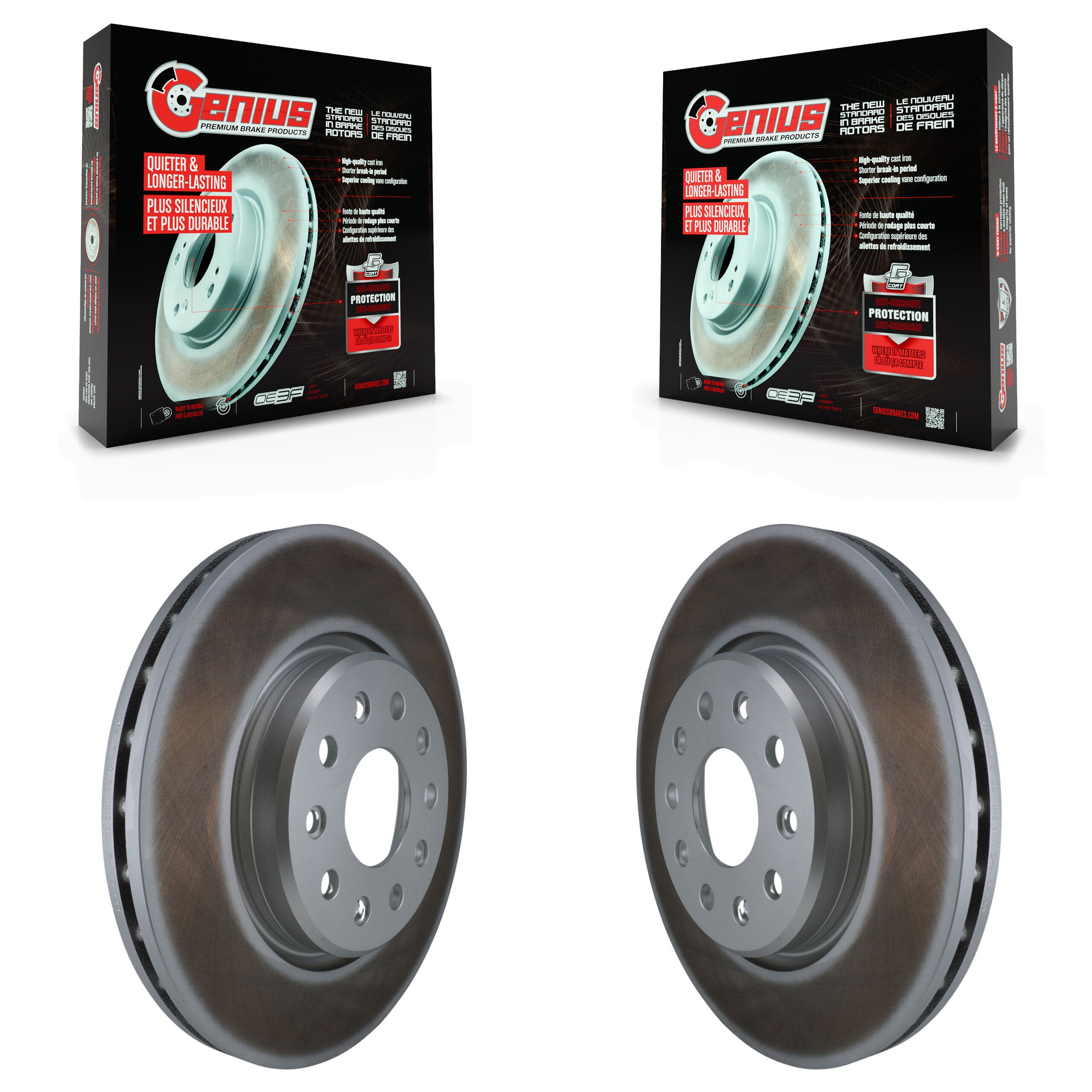 Front Coated Disc Brake Rotors Pair For Jeep Grand Cherokee L KG-102050