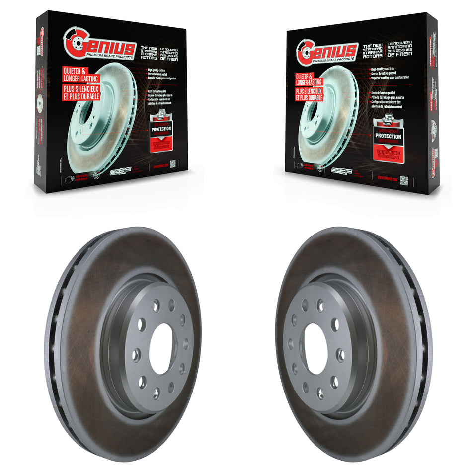 Front Coated Disc Brake Rotors Pair For Jeep Grand Cherokee L KG-102050