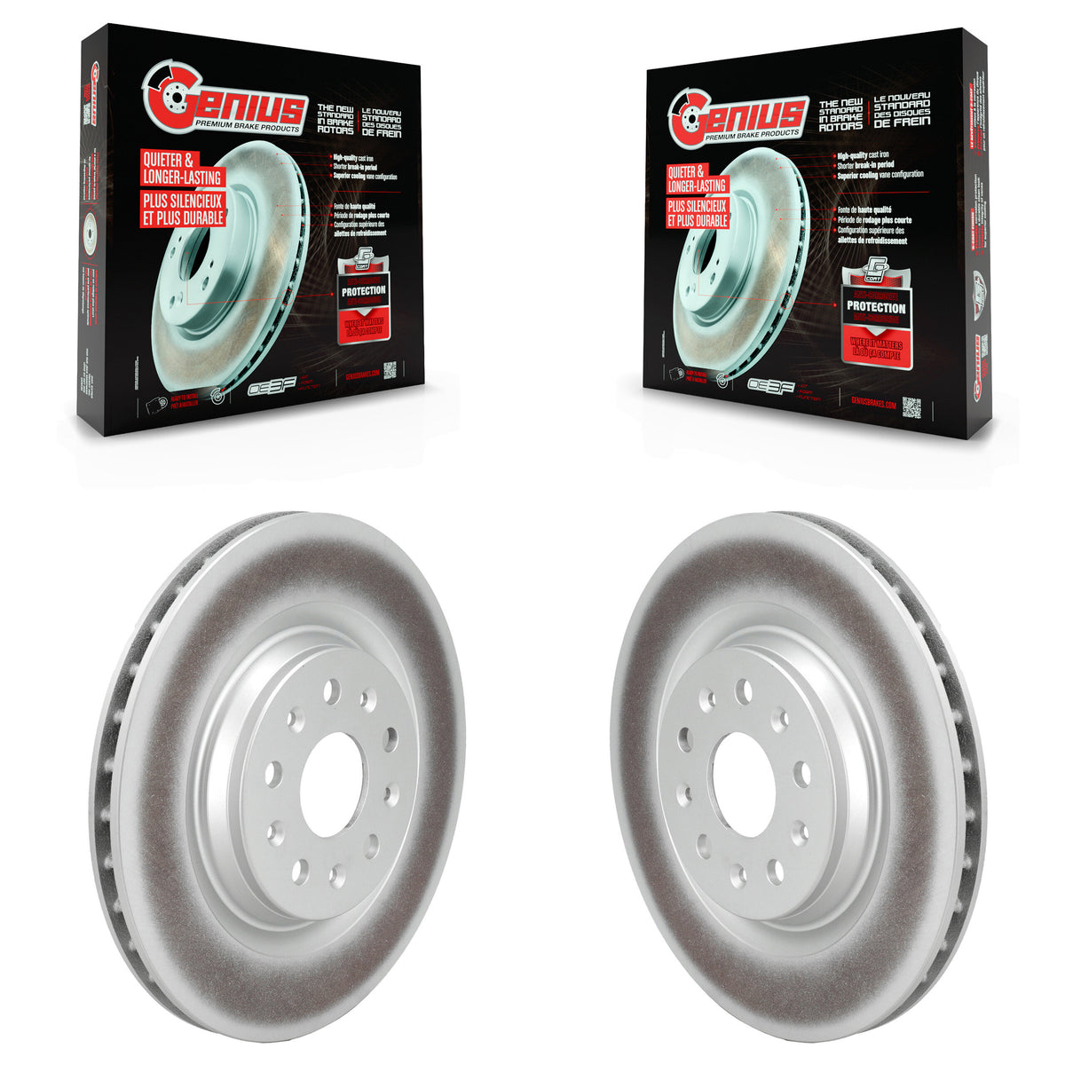 Rear Coated Disc Brake Rotors Pair For Chevrolet Corvette KG-102055