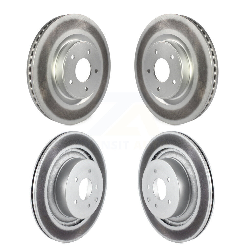 Front Rear Coated Disc Brake Rotors Kit For 2023-2024 Nissan Z With Dual Piston Caliper KG-102090