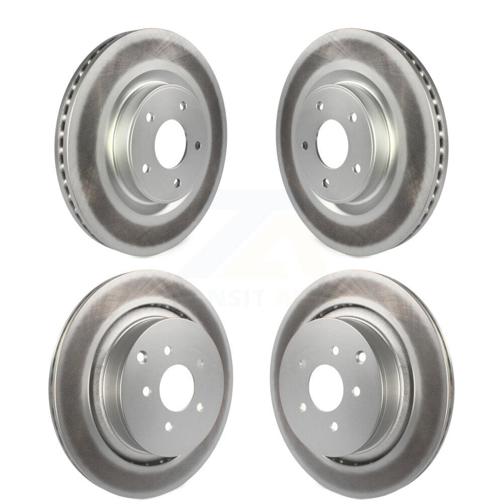 Front Rear Coated Disc Brake Rotors Kit For INFINITI Q50 Q60 With Dual Piston Caliper KG-102101