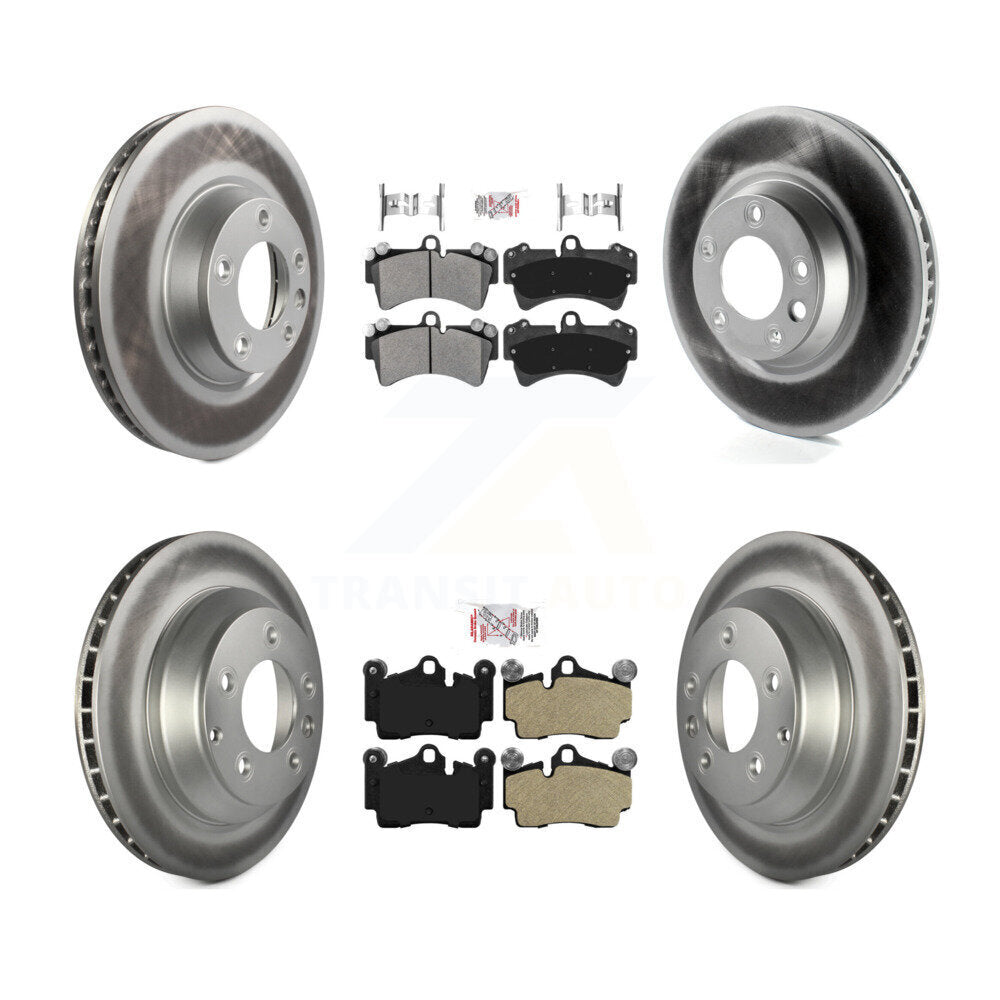Front Rear Semi-Metallic Pad Coated Brake Rotors Kit (6Pc) For Audi Q7 Volkswagen Touareg KGA-100002