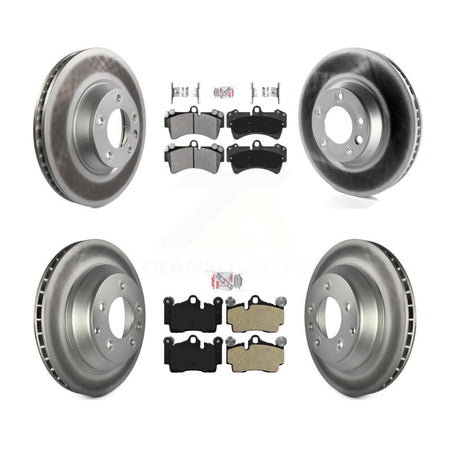 Front Rear Semi-Metallic Pad Coated Brake Rotors Kit (6Pc) For Audi Q7 Volkswagen Touareg KGA-100002