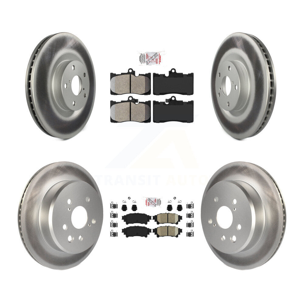 Front Semi-Metallic Rear Ceramic Pad & Coated Brake Rotor Kit (6Pc) For Lexus IS300 IS350 KGA-100004