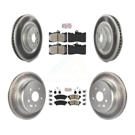 Front Semi-Metallic Rear Ceramic Pad & Coated Brake Rotor Kit (6Pc) For Lexus IS300 IS350 KGA-100004