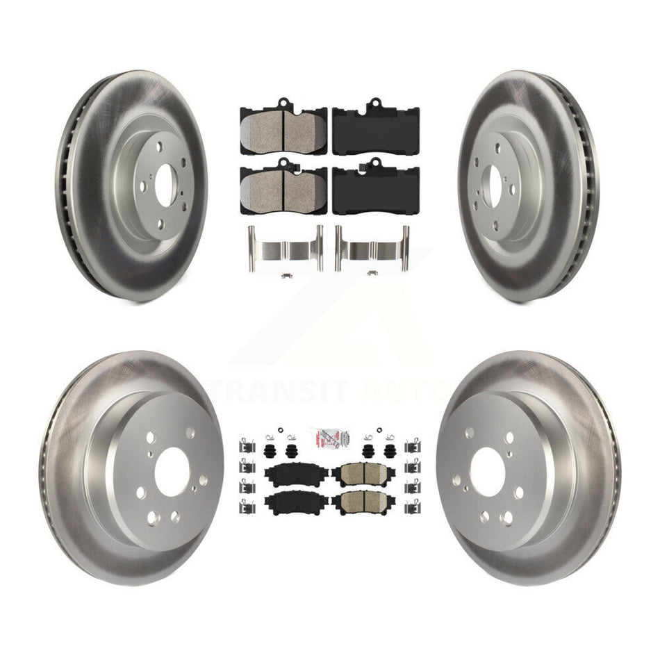Front Semi-Metallic Rear Ceramic Pad & Coated Brake Rotor Kit (6Pc) For Lexus IS300 IS350 KGA-100004
